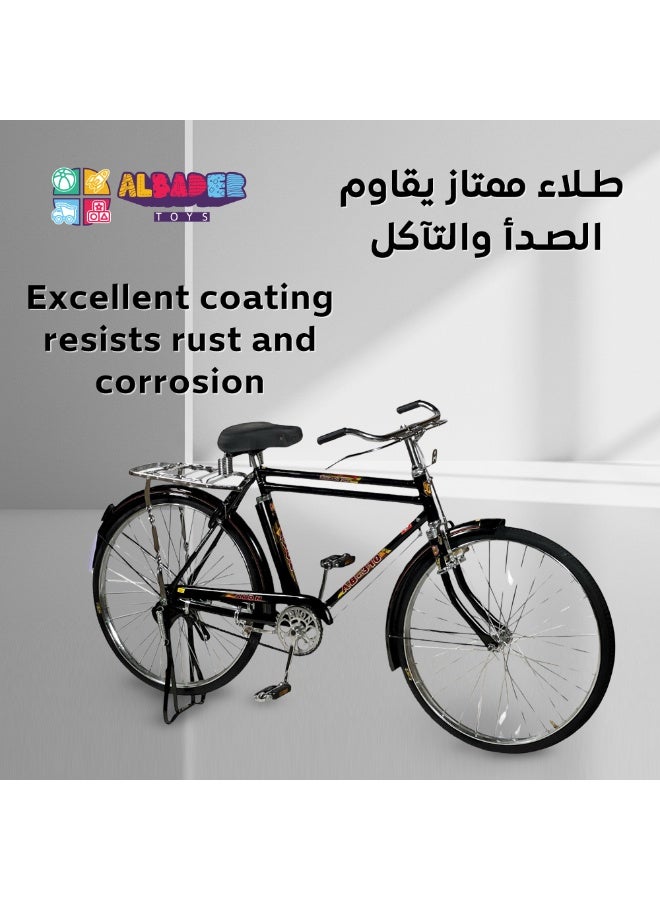 ALBADER Classic Indian Bicycle for Daily Use, Made in India, Sturdy Frame with Lock and Key, Additional Rear Seat, Dual Brakes, Comfortable Ride, Air Tires, Adult Road Bike - Image 3